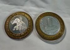 2 CIRCUS CIRCUS Eldorado CASINO RENO NEVADA $10 ELEPHANT 999 SILVER STRIKE Token picture
