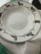 🐾  Danbury Mint Dachshund 16 Piece Dish Set 8 Cups & 8 Bowls Dogs Bones Paws 🐾 picture