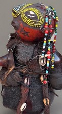 Nyamwezi Beaded Fertility Doll Gourd Tanzania-H12 inch-width 5inch -pre-owned picture