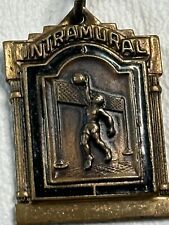 Vintage Brass 195O’s Intramural Award Necklace Charm High School Volleyball picture