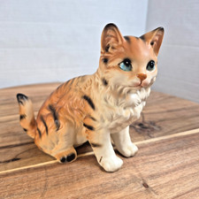 Vintage Lefton  Orange Striped Tabby Kitty Cat Figurine H6364  picture