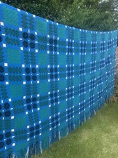 Vintage Double Cloth Welsh Blanket - Derw Mill Label EXC COND picture