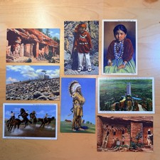 Lot 8 Different Vintage Indian Linen Postcards 30s & 40s UNCIRCULATED Wild West picture