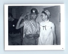 Old Vintage Photo AFFECTIONATE MEN COSTUME PARTY GAY INTEREST SNAPSHOT PIC picture
