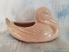 Vintage Art Pottery Pink Mallard Duck Figural Small Planter #944 picture