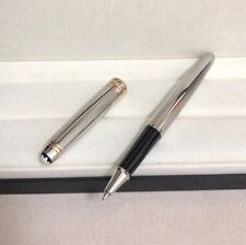 Luxury 163 Metal Series Grid Silver + Gold Clip 0.7mm Rollerball Pen NO BOX picture