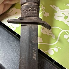 Vintage RARE ORIGINAL WW2 US M3 KNIFE BLADE MARKED CASE DAGGER AND M8 picture