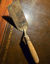 Antique Steel Finishing Trowel Wood Handle Concrete Flooring Mason Plaster Tool picture