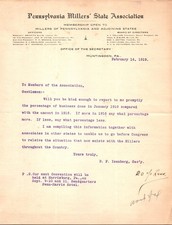 Pennsylvania Millers State Association Huntingdon PA 1919 Letterhead picture