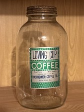 Vintage Empty COFFEE Glass Jar  1 Pound Chicago IL Richheimer Co Duraglas RARE picture