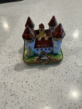 Vintage Rochard Limoges Porcelain Four Turret Castle Box picture