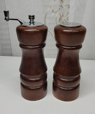 VTG MCM Cooks Club Wood Salt Shaker & Pepper Grinder Mill Taiwan picture