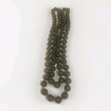 Authentic Chinese Spinach Jade Vintage Beaded Endless Necklace picture