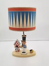 Vtg 1950s Kitsch Toy Solider Child Nursery Lamp wOriginal Paper Drum Shade  picture