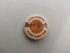 VTG Hard Rock Cafe No Drugs Nuclear Weapons Inside Round Pin Button Mexico picture