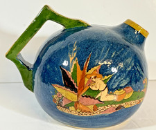 Vintage Blue Tlaquepaque Art Deco Mex. Pottery Pitcher by 