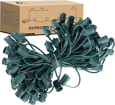 Green C9 Christmas Outdoor String Lights 100FT picture