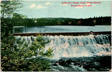 John D's Pond Falls East Main Street Waterbury Connecticut CT 1911 Postcard picture