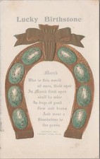 Postcard Lucky Birthstone March + Poem  picture