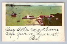 Shelter Island NY-New York, Prospect Bathing Pavilion, Vintage c1905 Postcard picture