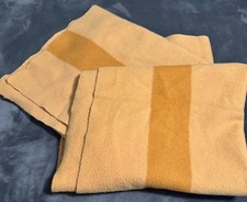Vtg Hudson’s Bay 4 Point Wool Blanket Harvest Gold England 1970s HBC 70 x 90 picture