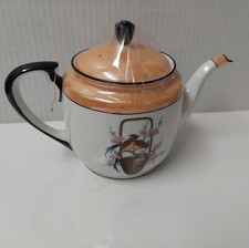 Noritake Hand Painted Porcelain Teapot Japan 4in Asian Motif picture