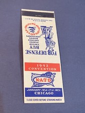 Vintage World War 2 Matchbook: “1942 NATD Convention For Defense Buy Bonds” WWII picture