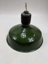 Vintage Green Enamel Barn Or Farmhouse Light Gas Station Light picture