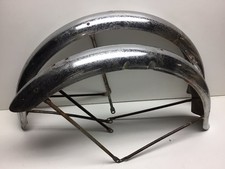 Vintage 1950s Schwinn 26” 2.125” S2 Panther Chrome Fenders Originals picture