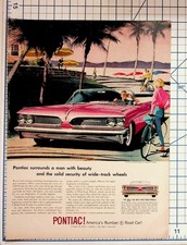 1959 Pontiac Convertible Original Magazine Ad Wide-Track Wheels Classic Car picture