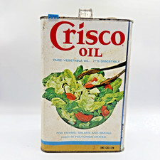 Vintage 1971 Crisco Oil 1 Gallon Tin Can Procter & Gamble Kitchen Advertising picture