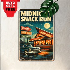Retro Drive In Diner Fast Food Tin Sign 8x12 Burger Restaurant Metal Plaque picture