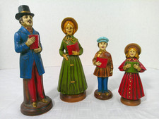 Set of 4 Vtg Christmas Carolers, Family, Parma by AAI, Japan, Paper Mache picture