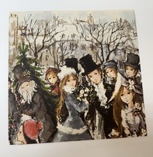Vintage Gordon Fraser Thomas Wood Winter Market Gift Wrap Sheet WR187 England picture