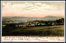 Postcard Birds Eye View of Walpole, N. H. and Connecticut River.From you  NH A85 picture