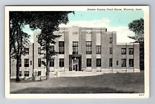 Waverly IA-Iowa, Bremer County Court House, Antique, Vintage Souvenir Postcard picture