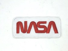 NASA Worm white embroidered Patch iron/sew on  4 x 1.75 inches p1-2 picture