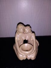 2 Nude Women handmade Cone Incense Burner holder clay lady picture
