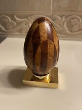 Antique Hand Made Turned Treen Wood Ball Sphere Harlequin Design picture