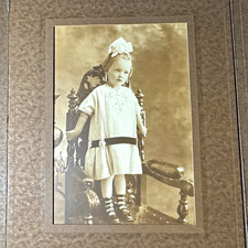 Sepia Studio Portrait Child Photo Folio Cardboard Mount 7 x 11 in (1900-1924) picture