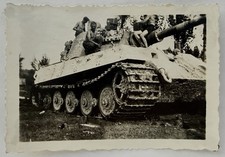 German Wartime King Tiger And Riders Photo, Writing On Reverse picture
