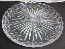 Vintage German Crystal Relish Dish Divided Snack Tray Clear Large 12 3/8