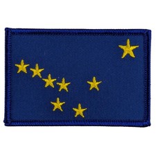 Alaska State Flag Patch - Sew-On - Blue Border picture