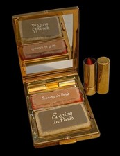 MUSEUM MINT NOS Vintage Bourjois Evening in Paris Triple Vanity Compact W/ Pouch picture
