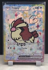 Pokemon Pidgey Cracked Ice Holo Rainbow Boarder Display Card picture