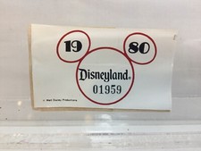 DISNEYLAND Employee PARKING PERMIT 1980  #No.1959 Used ORIGINAL tn picture
