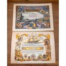 Vintage 1979 US Navy USS Emory S Land AS-39 Plank Owner Order Ditch Certificates picture