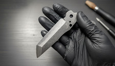 Chris Reeve Umnumzaan Damascus Tanto Blade Upgrade su mai  (Rain Drop Pattern) picture