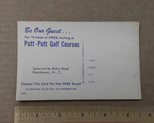 Putt Putt Golf Course Miniature golf vtg postcard handout Henderson NC free game picture