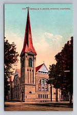 Stockton CA-California, Central ME Church, Religion, Antique, Vintage Postcard picture